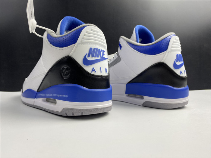 Men’s Fragment Design x Air Jordan 3 White/Royal Blue For Sale CT8532-040