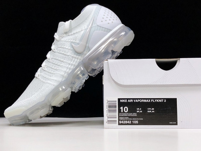 Air VaporMax Flyknit 2 White Vast Grey 942842-105